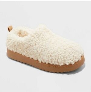 Auden Women's Mia Faux Shearling Clog Slippers In Beige NWT $30